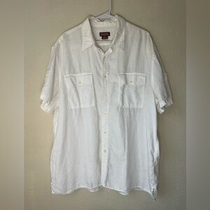 Michael Kors Casual White 100% Linen Button Down Shirt XL Lightweight Minimalist